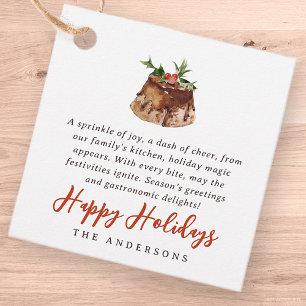 Watercolor Christmas Baked Treat Family Gift Favour Tags