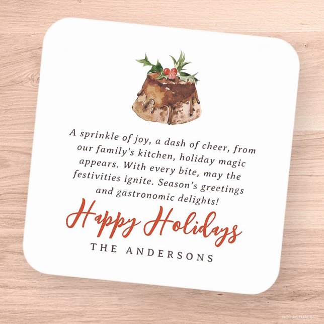 Watercolor Christmas Baked Treat Family Gift Label (Creator Uploaded)