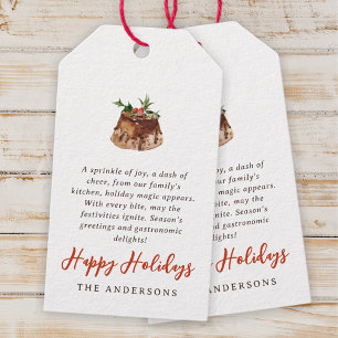 Watercolor Christmas Baked Treat Family Gift Tags
