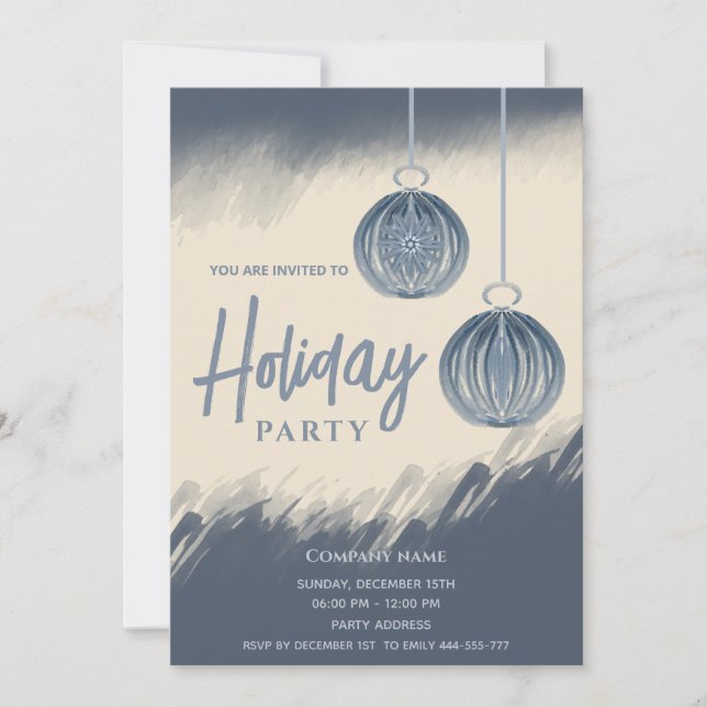 Watercolor Christmas balls Holiday party  Invitation (Front)