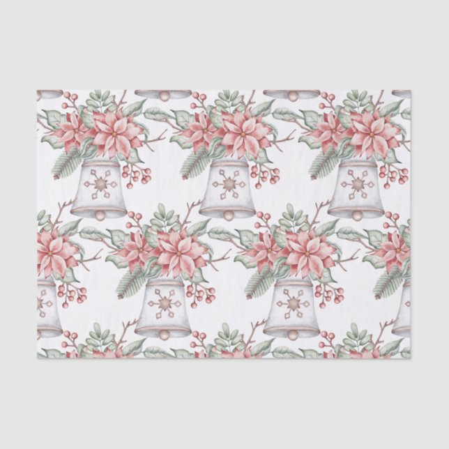 Watercolor Christmas Bell  Tissue Paper (Front)