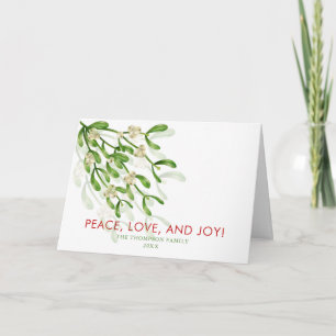 Watercolor Christmas berry branches Greenery  Holiday Card