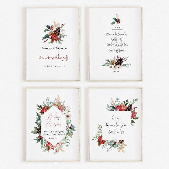 Watercolor Christmas bible verse set of 4 (Creator Uploaded)