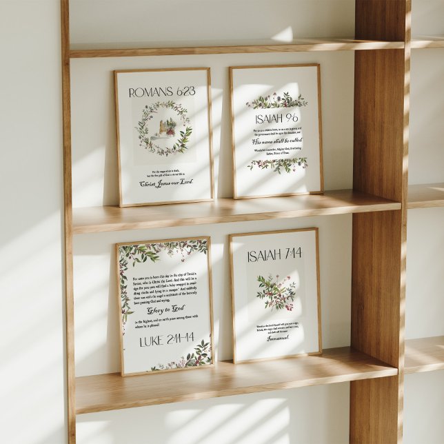 Watercolor Christmas bible verse set of 4 wall art (Creator Uploaded)