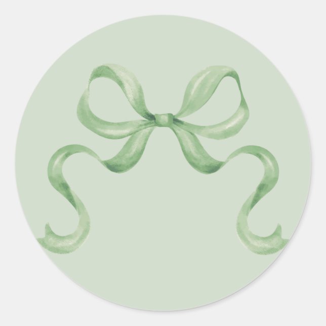 Watercolor Christmas Bow Sticker - Green (Front)