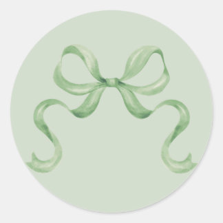 Watercolor Christmas Bow Sticker - Green