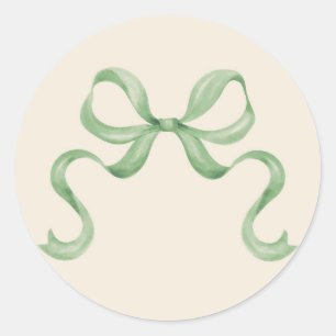 Watercolor Christmas Bow Sticker - Green