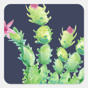 Watercolor Christmas Cactus Sticker Sheet