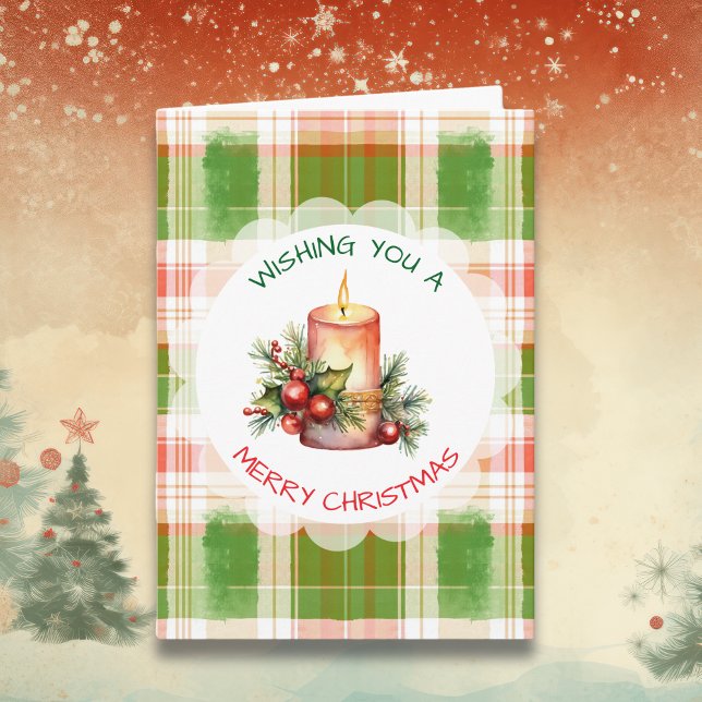  Watercolor Christmas Candle and Holiday Greeting Card (Creator Uploaded)