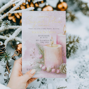  Watercolor Christmas Candle Baby Shower