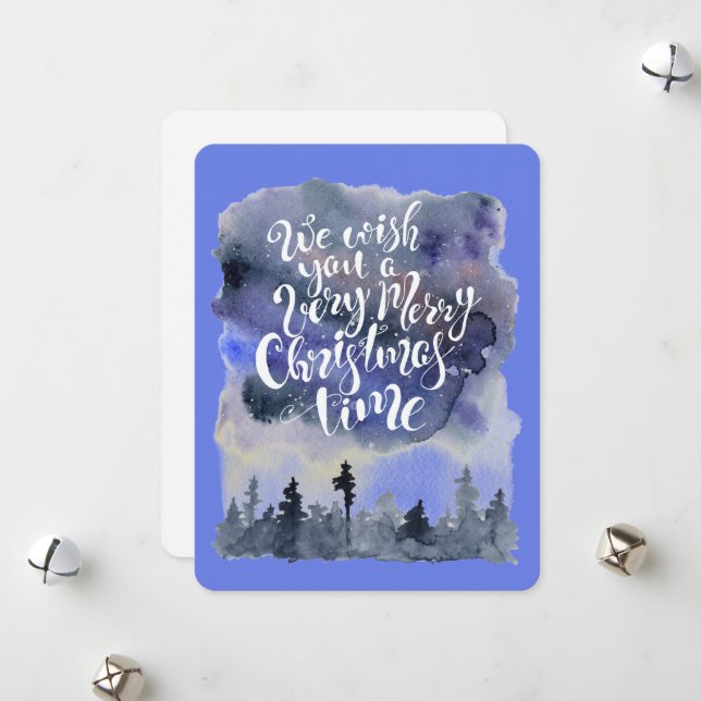 Watercolor Christmas Card (Front/Back In Situ)