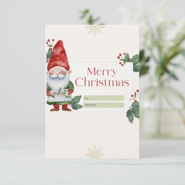 Watercolor Christmas Card Santa Claus,Non-Photo (Standing Front)