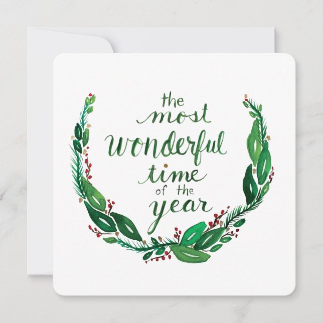 Watercolor Christmas Card - Square (Front)
