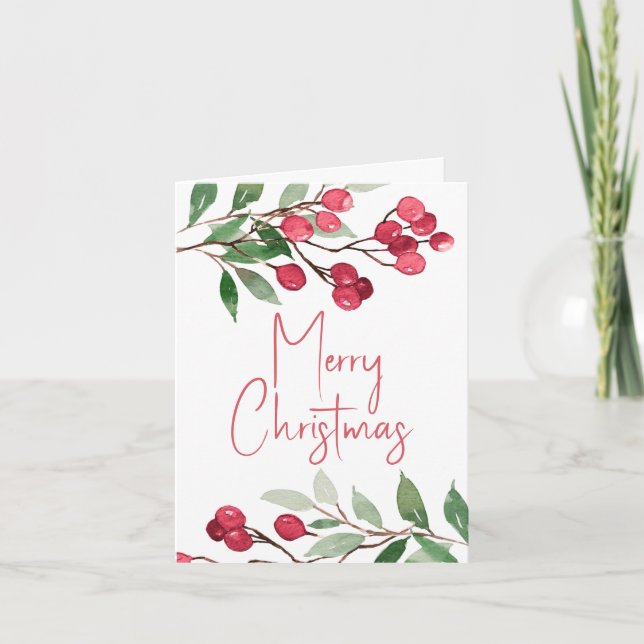 Watercolor Christmas Card with Bible Verse (Front)