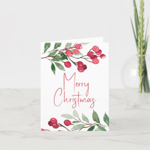 Watercolor Christmas Card with Bible Verse