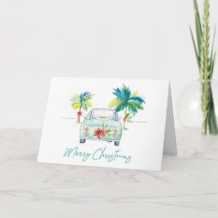 Watercolor Christmas Cards Tropical Beach