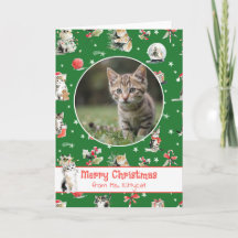 Watercolor Christmas Cats Personalised Photo