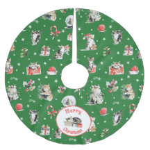 Watercolor Christmas Cats Whimisical