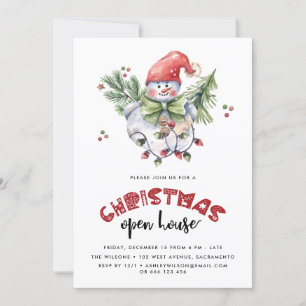 Watercolor Christmas Christmas Open House Invitation