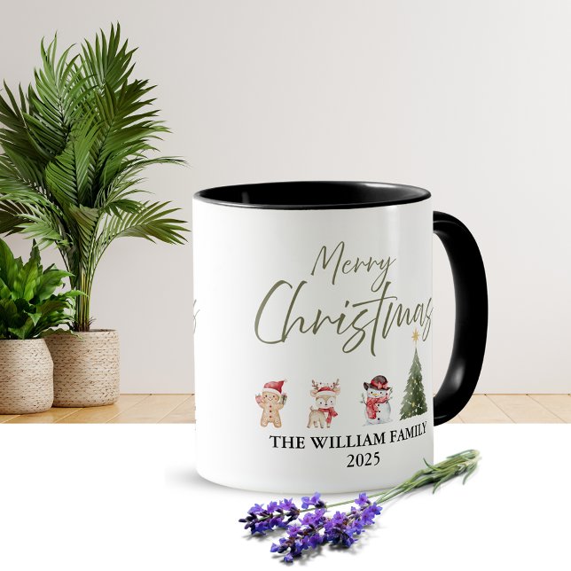 Watercolor Christmas Coffee Mug (Christmal design)