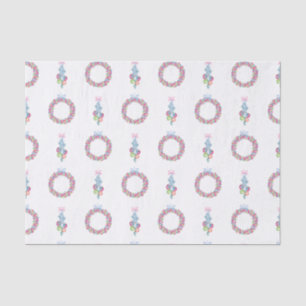 Watercolor Christmas Colourful Baubles Wreaths Tissue Paper