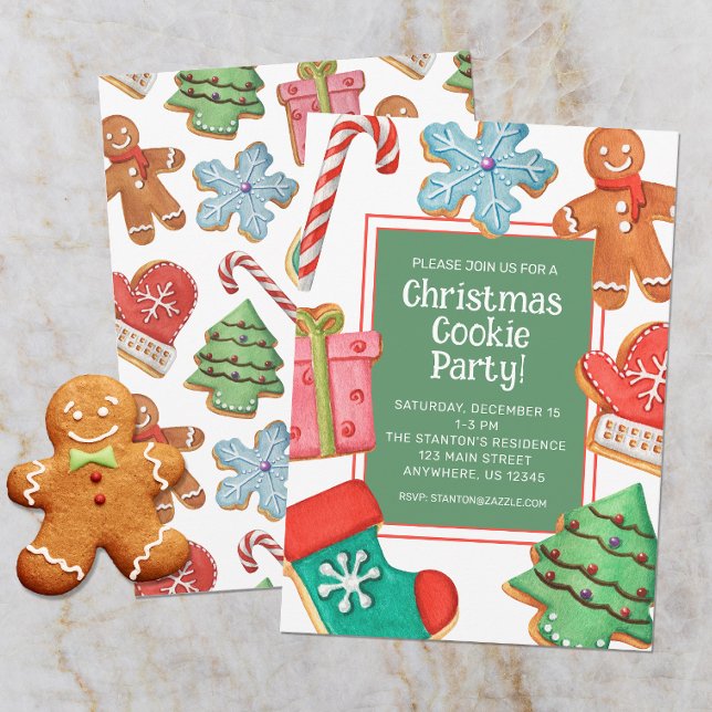 Watercolor Christmas Cookie Decorating Party Invitation (Creator Uploaded)