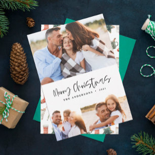 Watercolor Christmas cookie drinks candy 3 photo Holiday Card