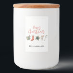 Watercolor Christmas cookie drinks candy cane Food Label<br><div class="desc">A fun festive design featuring watercolor winter favourites - hot chocolate,  candy cane,  stocking. Merry Christmas in contemporary script font,  perfect to celebrate the holiday season. can be edited,  part of a collection.</div>