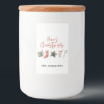 Watercolor Christmas cookie drinks candy cane Food Label<br><div class="desc">A fun festive design featuring watercolor winter favourites - hot chocolate,  candy cane,  stocking. Merry Christmas in contemporary script font,  perfect to celebrate the holiday season. can be edited,  part of a collection.</div>