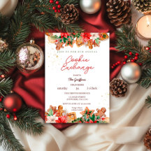 Watercolor Christmas Cookie Exhange Party Holiday