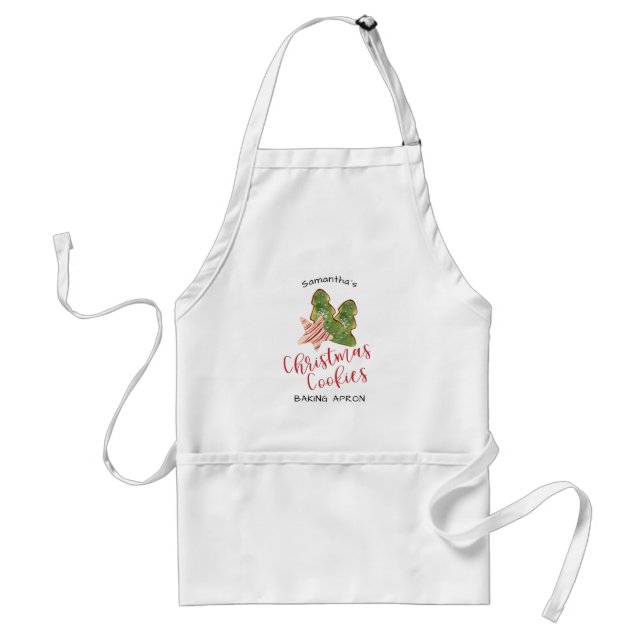 Watercolor Christmas Cookies Baking Standard Apron (Front)