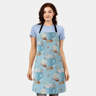 Watercolor Christmas Cookies & Cocoa & Snowflakes Apron