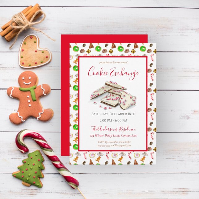 Watercolor Christmas Cookies Exchange Invitation (Creator Uploaded)
