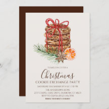 Watercolor Christmas Cookies Exchange Party