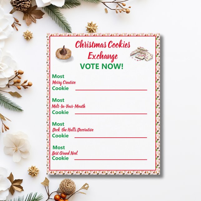 Watercolor Christmas Cookies Exchange Voting Game (Creator Uploaded)