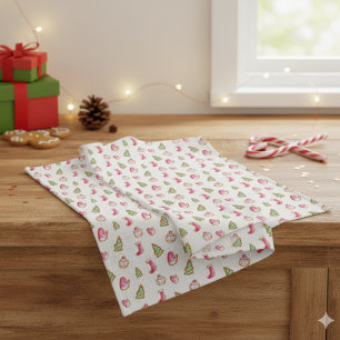 Watercolor Christmas Cookies Holiday Cute Tea Towel