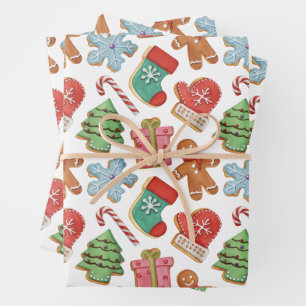 Watercolor Christmas Cookies Wrapping Paper Sheet