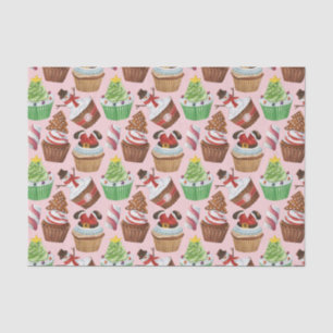 Watercolor Christmas Cupcakes Tissue Paper