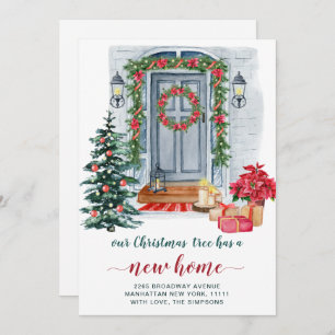 Watercolor Christmas Door Moving Announcement