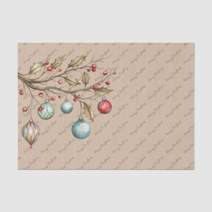 Watercolor Christmas Elegant Script Tissue Paper