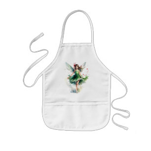 Watercolor Christmas Fairy Kids Apron