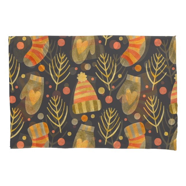 Watercolor Christmas: Festive Seamless Pattern. Pillowcase (Front)