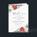 Watercolor Christmas Floral Winter Wedding Booklet Programme<br><div class="desc">Share the wedding details with your family and friends with these customisable wedding program booklets. It features watercolor floral bouquets of red poinsettias, holly, paperwhites, white roses and greenery accents. This Christmas floral wedding program booklet is perfect for winter weddings and holiday weddings. Personalise by adding names, date and other...</div>