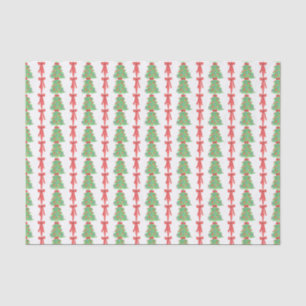 Watercolor Christmas Football Trees & Bows Tissue Paper