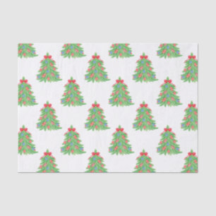 Watercolor Christmas Football Trees Tissue Paper