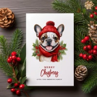 Watercolor Christmas French Bulldog