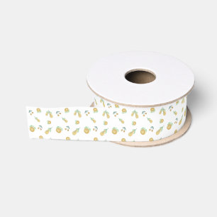 Watercolor Christmas Fruit Grosgrain Ribbon