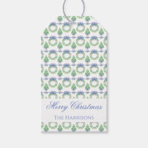 Watercolor Christmas Garland Bedford Stockings Gift Tags