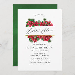 Watercolor Christmas Geometric Bridal Shower Invitation