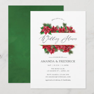 Watercolor Christmas Geometric Wedding Shower Invitation